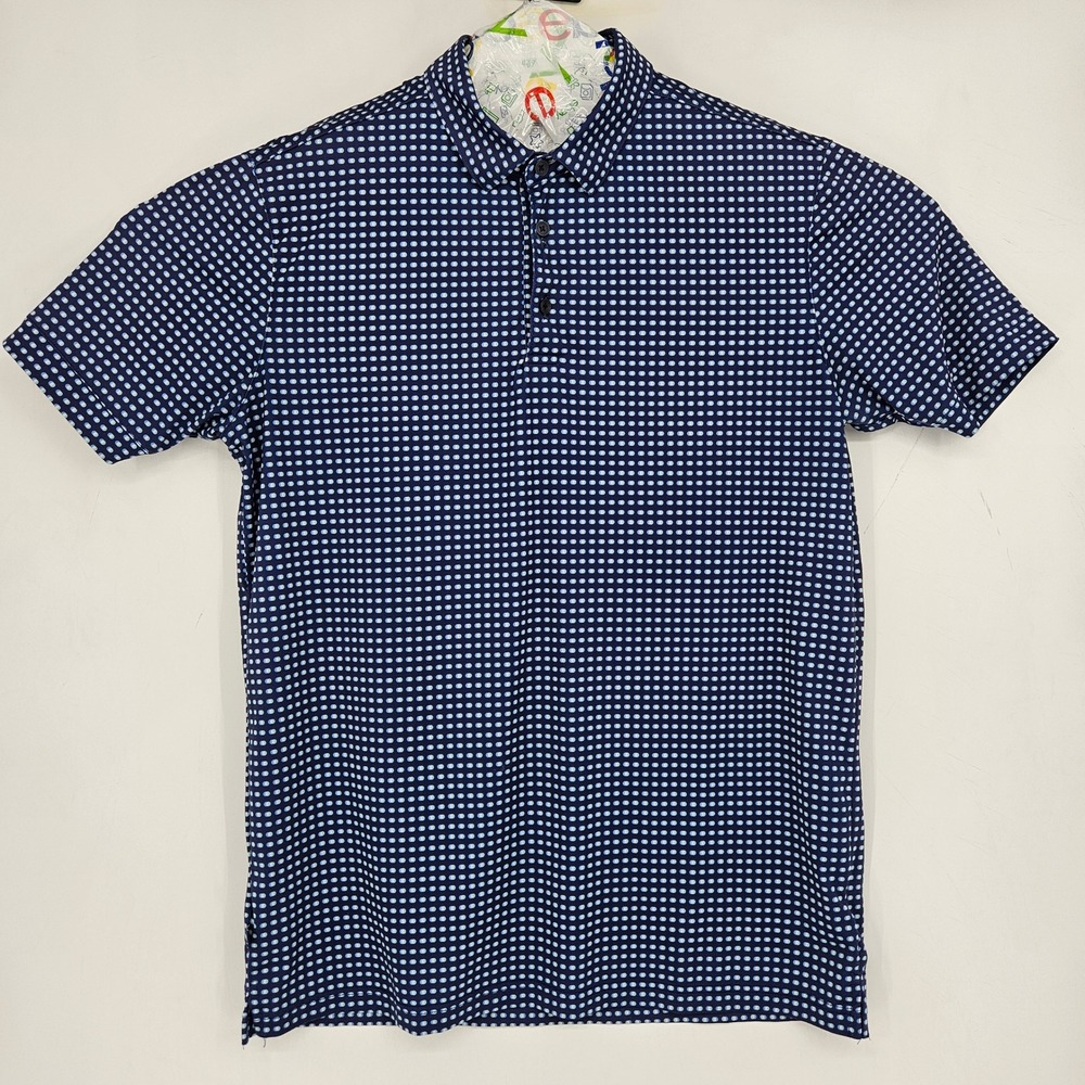 Mizzen Main Polo Shirt Mens Large Geometric Stretch Golf Performance FLAWS